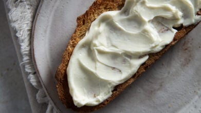 Post Exercise Snack Toast with Cream Cheese